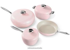 Himalayan Salt VELOSAN Pebble Series 8Pcs Ceramic Nonstick Cookware Set New arrivals N40JN1
